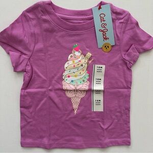 Cat & Jack Purple Ice Cream Graphic Tee Size 18M